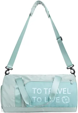 Gym Bag Duffel Bag for Travel Weekender Bag for Women Sports Tote Bag with Dry Wet Pocket &Shoes Compartment (Green)