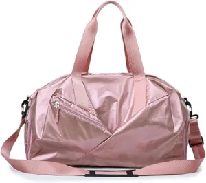 Gym bag for women Outdoor Men Gym Bag With Shoes Compartment Travel Luggage Bags Waterproof Women Fitness Bag Duffel Bag(Pink)