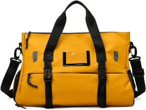 Gym Bag for Women Yoga Tote Bag Travel Sports Duffel Bag Weekender Bag with Dry Wet Pocket & Shoes Compartment (Yellow)