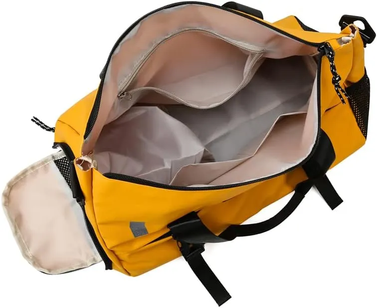 Gym Bag for Women Yoga Tote Bag Travel Sports Duffel Bag Weekender Bag with Dry Wet Pocket & Shoes Compartment (Yellow)