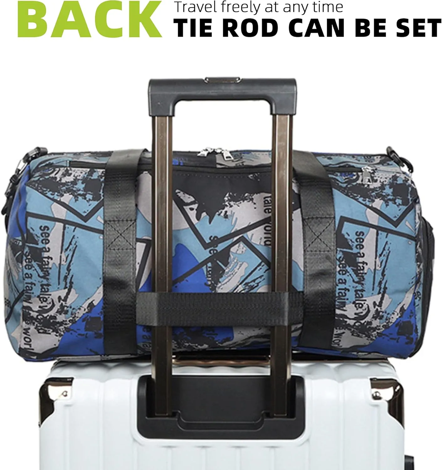 Gym Bag Travel Sports Duffel Bag for Men/Women Overnight Bag Workout Tote Bag with Dry Wet Pocket & Shoes Compartment (Blue)