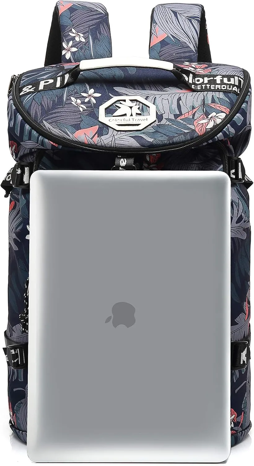 Gym Duffle Bag Backpack 4-Way Waterproof with Shoes Compartment for travel Sport Hiking laptop, Floral-cool, X-Large, Duffel Backpacks