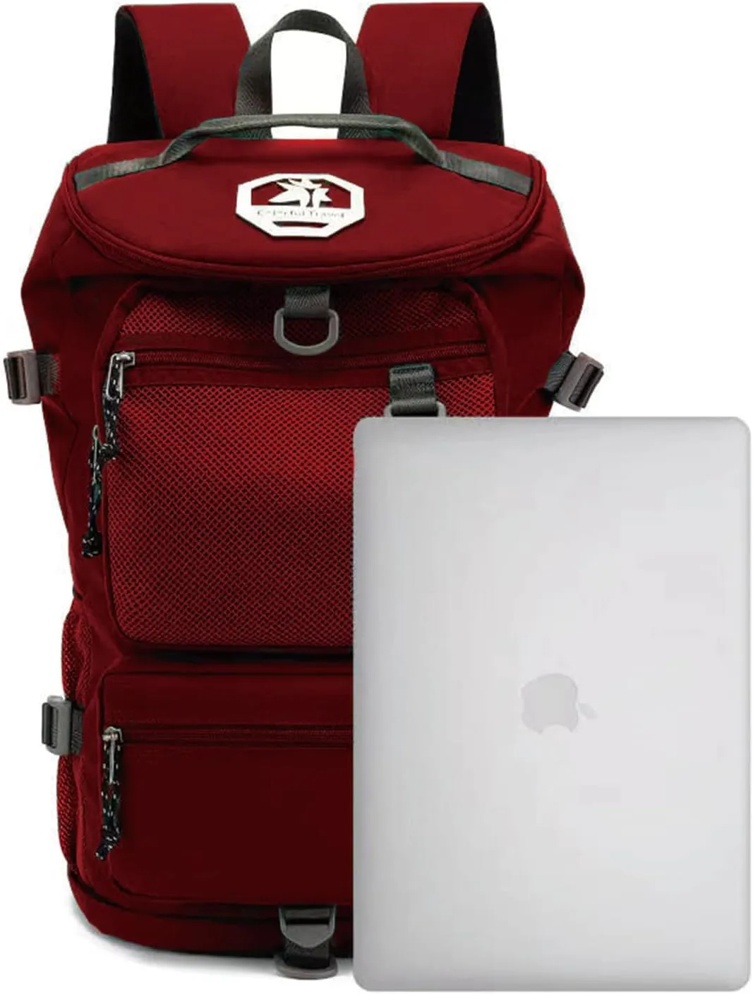 Gym Duffle Bag Backpack 4-Way Waterproof with Shoes Compartment for travel Sport Hiking laptop, Viva Magenta Red, Duffel Backpacks