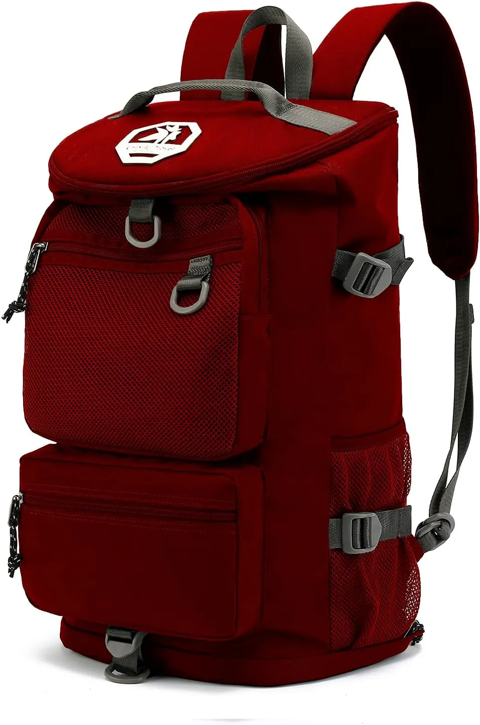 Gym Duffle Bag Backpack 4-Way Waterproof with Shoes Compartment for travel Sport Hiking laptop, Viva Magenta Red, Duffel Backpacks
