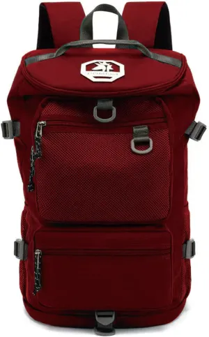 Gym Duffle Bag Backpack 4-Way Waterproof with Shoes Compartment for travel Sport Hiking laptop, Viva Magenta Red, Duffel Backpacks