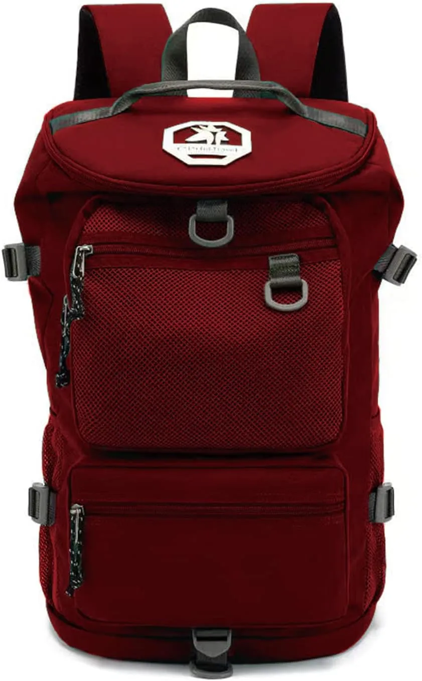 Gym Duffle Bag Backpack 4-Way Waterproof with Shoes Compartment for travel Sport Hiking laptop, Viva Magenta Red, Duffel Backpacks
