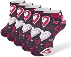Happy Valentine's Day Ankle Socks Soft Breathable No Show Socks Comfortable Cotton Low Cut Casual Socks for Women Men 5 Pairs