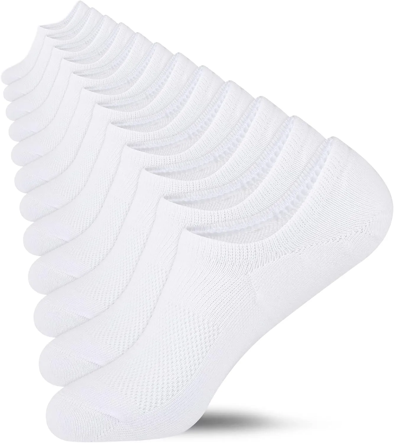 Heatuff No Show Socks Womens Cotton Low Cut Non Slip Casual Socks Invisible Flat Boat Liner Socks (6/9 Pairs)