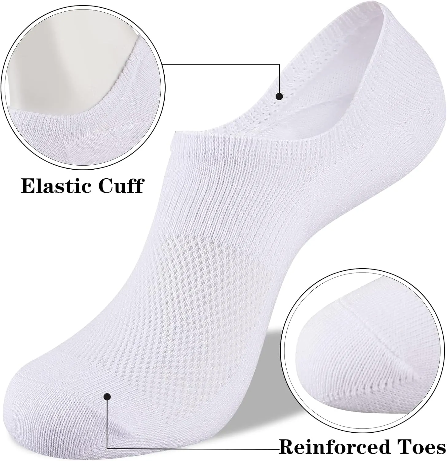 Heatuff No Show Socks Womens Cotton Low Cut Non Slip Casual Socks Invisible Flat Boat Liner Socks (6/9 Pairs)