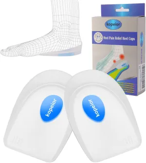Heel Cups for Heel Pain Relief, Silicone Heel Pads 1 Pair, Gel Heel Cushions Inserts, Shoe Heel Pad Support Men Women, Plantar Fasciitis Heel Cup for Achilles Tendonitis,Heel Spurs (Large)