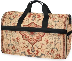 Iranian Turkish Pattren Travel Duffel Bag Luggage Sports Gym Bags With Shoes Compartment Large Capacity Lightweight Duffle Bag For Men Women