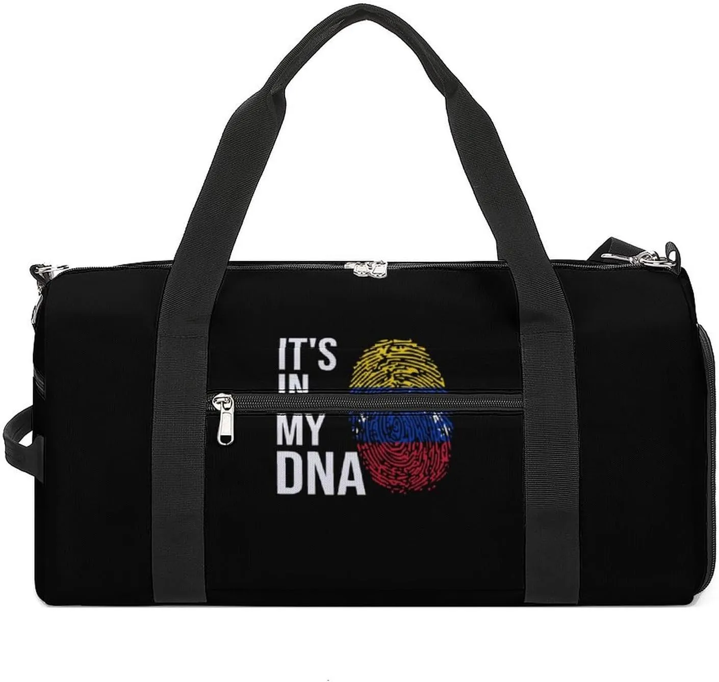 It's in My DNA Venezuela Flag Large Gym Bag Duffel Bags Waterproof Sports Luggage with Shoes Compartment for Travel Overnight