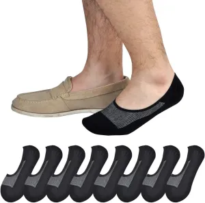 JORMATT Genuine Mens No Show Socks, Loafer Sneakers Low Cut Cotton Socks With Non Slip Grips