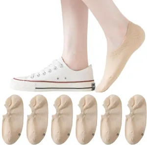 JORMATT No Show Socks Women Cotton Low Cut Flat Boat Liner Socks Non Slip 12 Pairs 6 Pairs