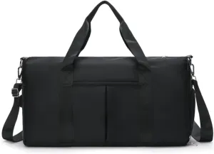 Keoferlo Sports Duffel Bags Gym Tote Bags Travel Golf Duffel Traveling Waterproof Weekend Bags with Shoes for Women Men, Black