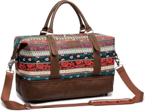 Kinmac Travel Duffel Bag,Overnight Weekender Bag Sports Gym Bag, Carry-on Tote Bag, Bohemian