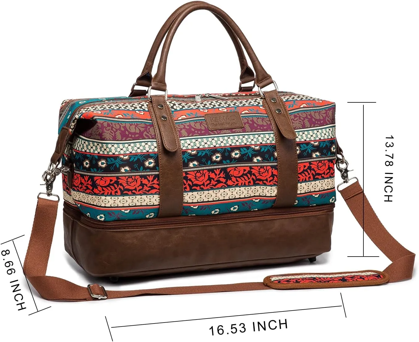 Kinmac Travel Duffel Bag,Overnight Weekender Bag Sports Gym Bag, Carry-on Tote Bag, Bohemian