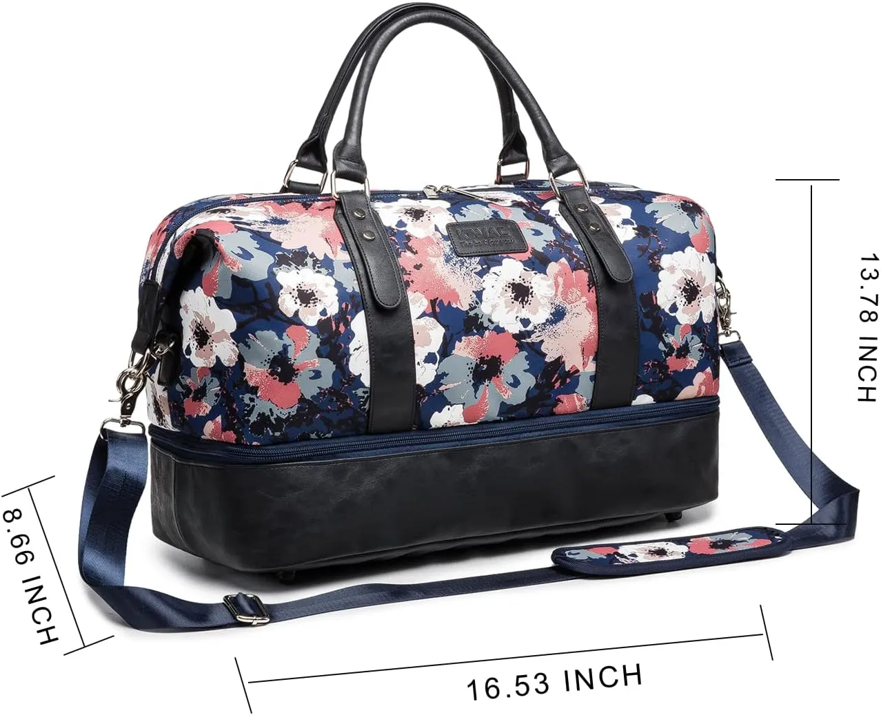 Kinmac Travel Duffel Bag,Overnight Weekender Bag Sports Gym Bag, Carry-on Tote Bag, Camellia
