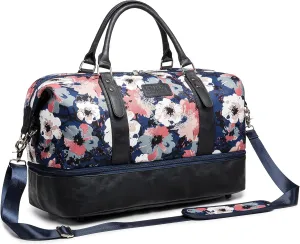 Kinmac Travel Duffel Bag,Overnight Weekender Bag Sports Gym Bag, Carry-on Tote Bag, Camellia