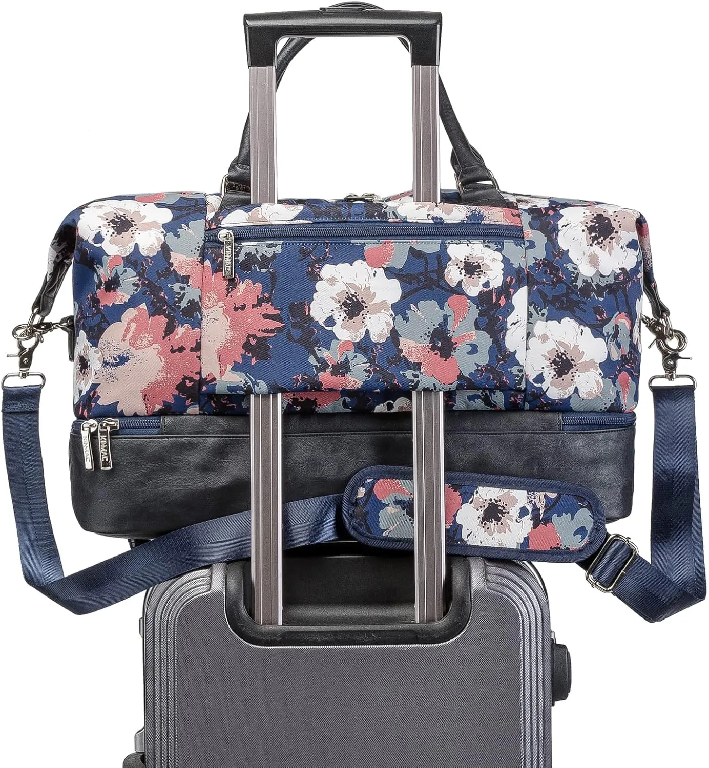Kinmac Travel Duffel Bag,Overnight Weekender Bag Sports Gym Bag, Carry-on Tote Bag, Camellia