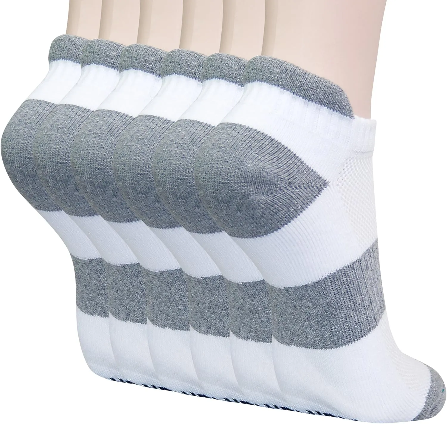 KONY 6 Pairs Women's Cotton Thick Cushioned Running Athletic Low Cut Ankle Tab Socks, Size 6-9