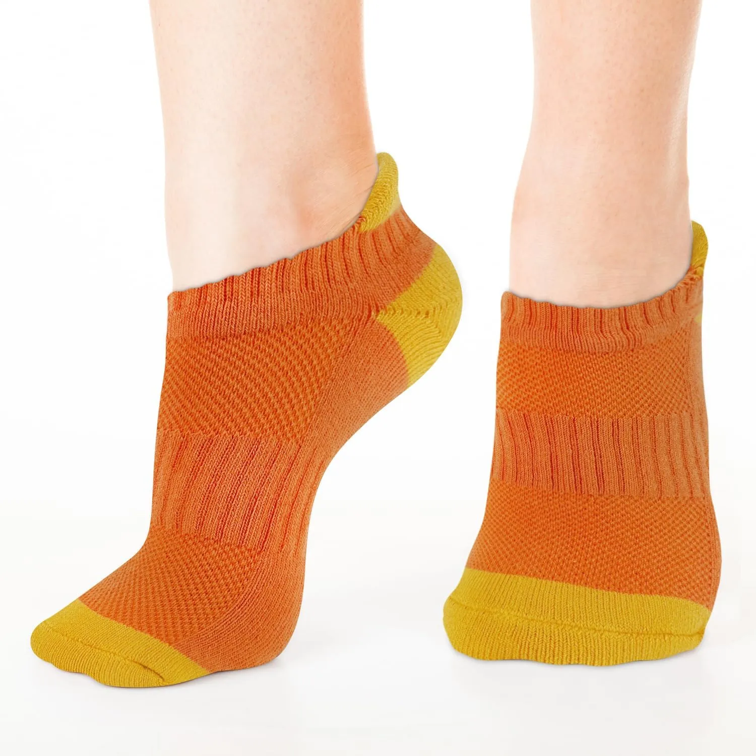 KONY 6 Pairs Women's Cotton Thick Cushioned Running Athletic Low Cut Ankle Tab Socks, Size 6-9
