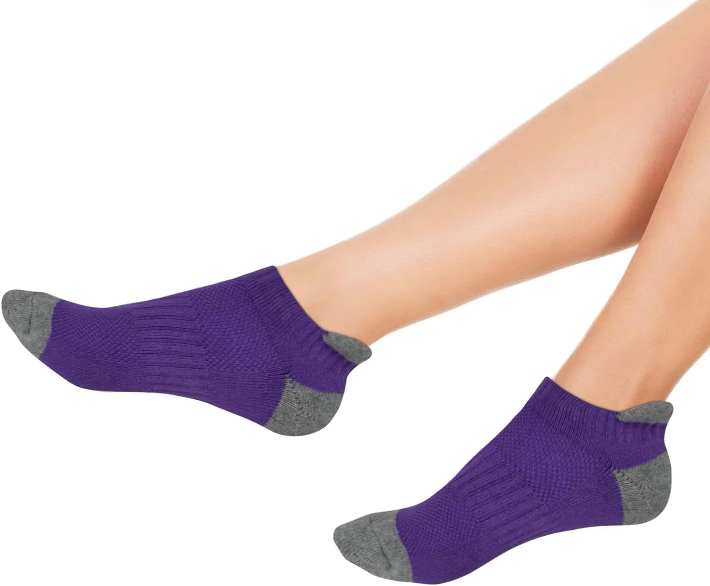 KONY 6 Pairs Women's Cotton Thick Cushioned Running Athletic Low Cut Ankle Tab Socks, Size 6-9