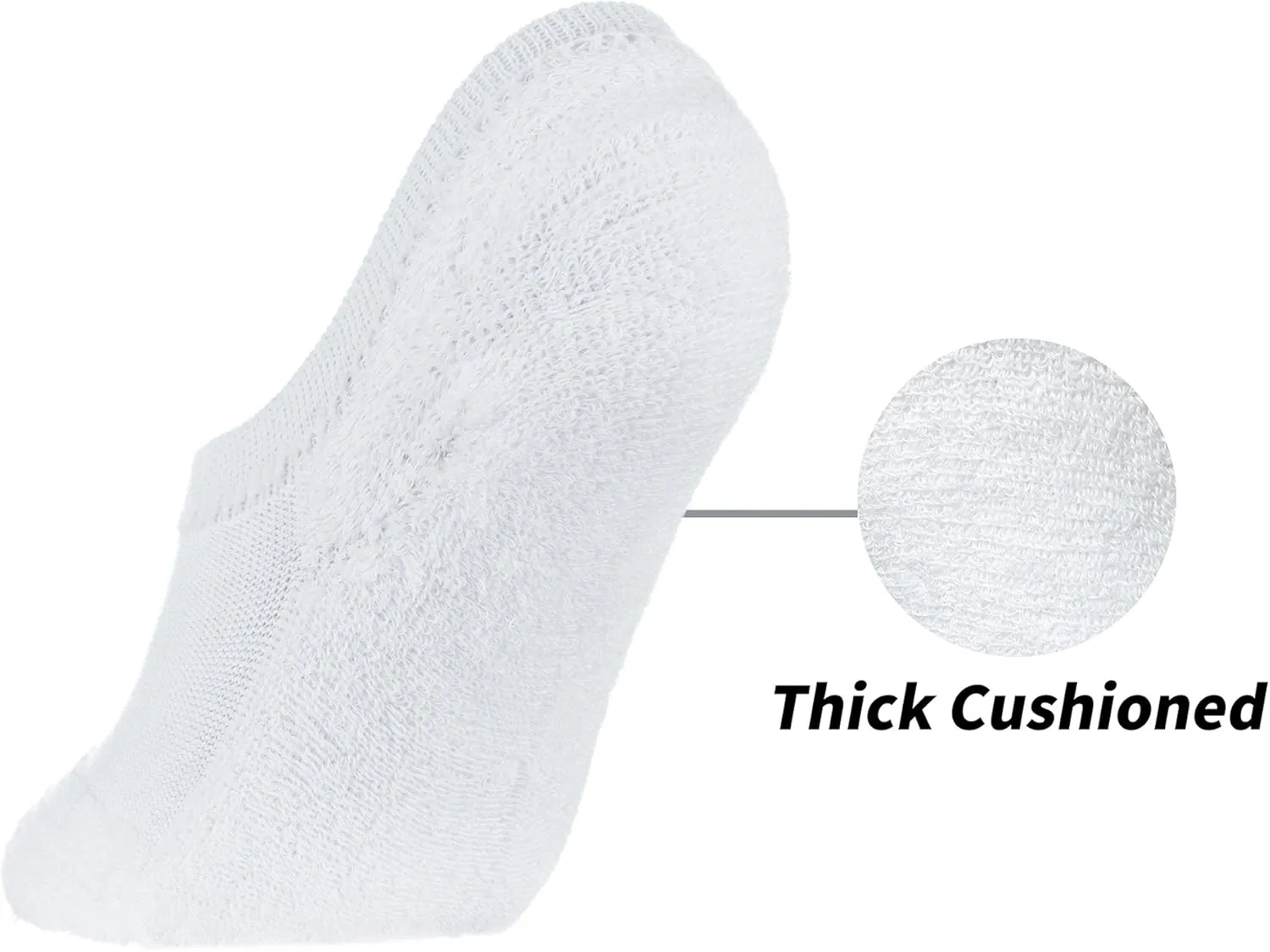 KONY No Show Socks Womens Non Slip, 6 Pairs Cotton Thick Cushioned Flat Boat Liner Low Ankle Socks Sneakers Footies Size 6-9
