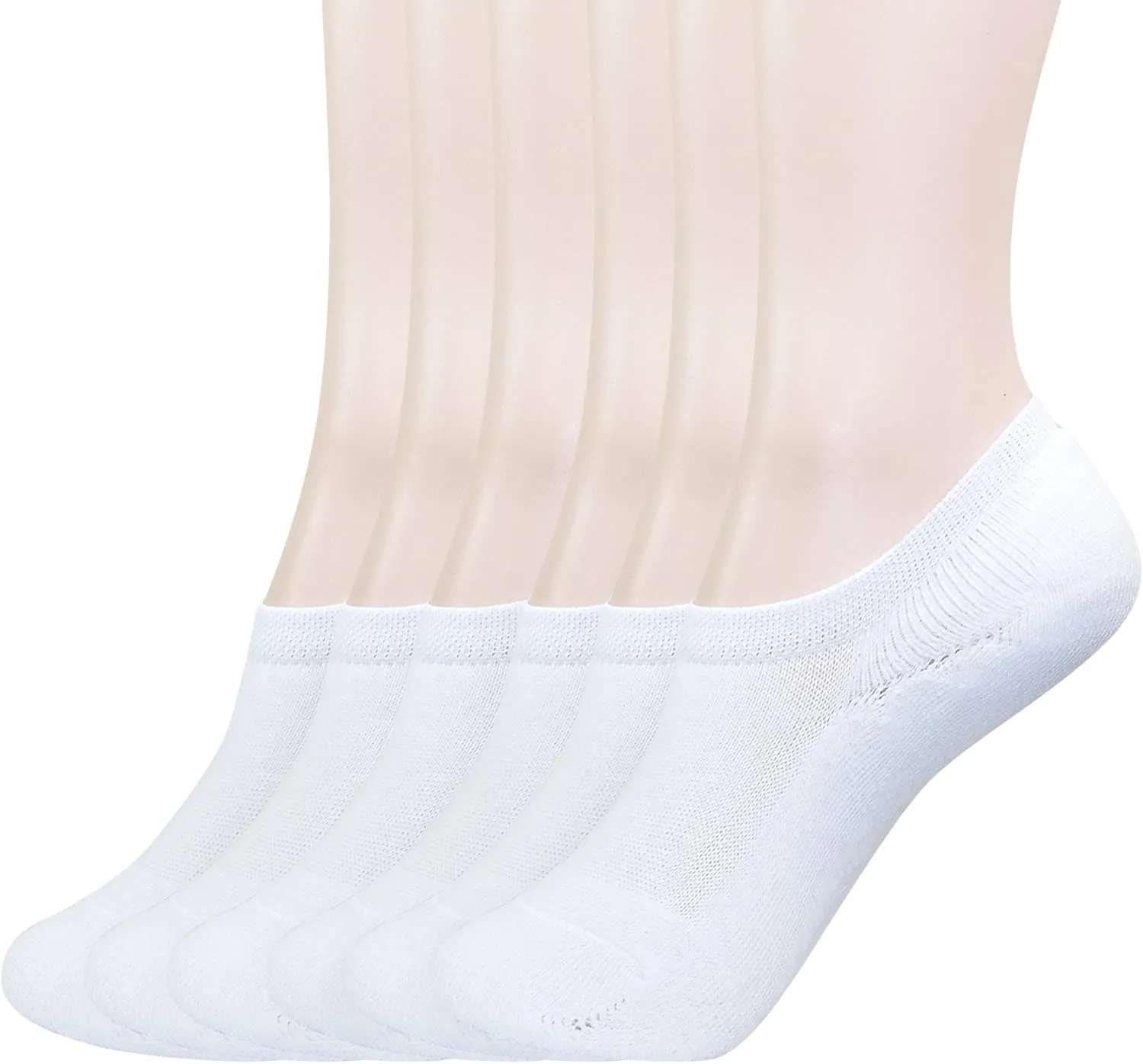 KONY No Show Socks Womens Non Slip, 6 Pairs Cotton Thick Cushioned Flat Boat Liner Low Ankle Socks Sneakers Footies Size 6-9