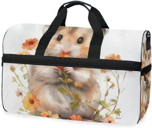 Little Hamster Travel Duffel Bag Luggage Sports Gym Bags With Shoes Compartment Large Capacity Lightweight Duffle Bag For Men Women