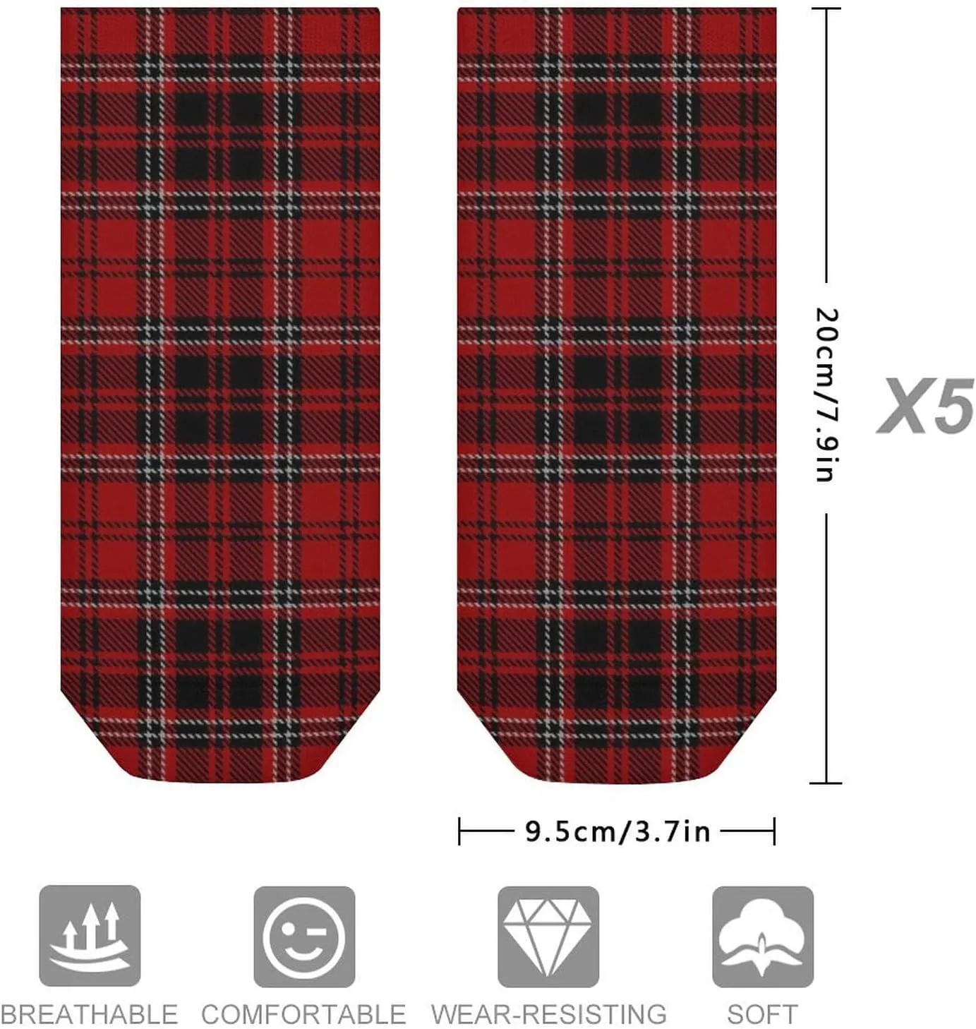 Low Cut Ankle Socks No Show Short Athletic for Men 5 Pairs