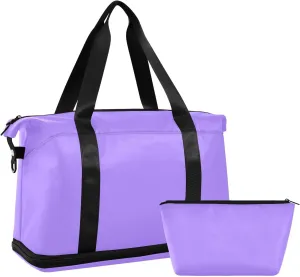 Medium Purple Weekender Bags for Women Travel Duffel Bags with Shoe Compartment Overnight Bag Carry on Sports Duffel Bag with Toiletry Bag for Travel/Business/Gift Medium Purple
