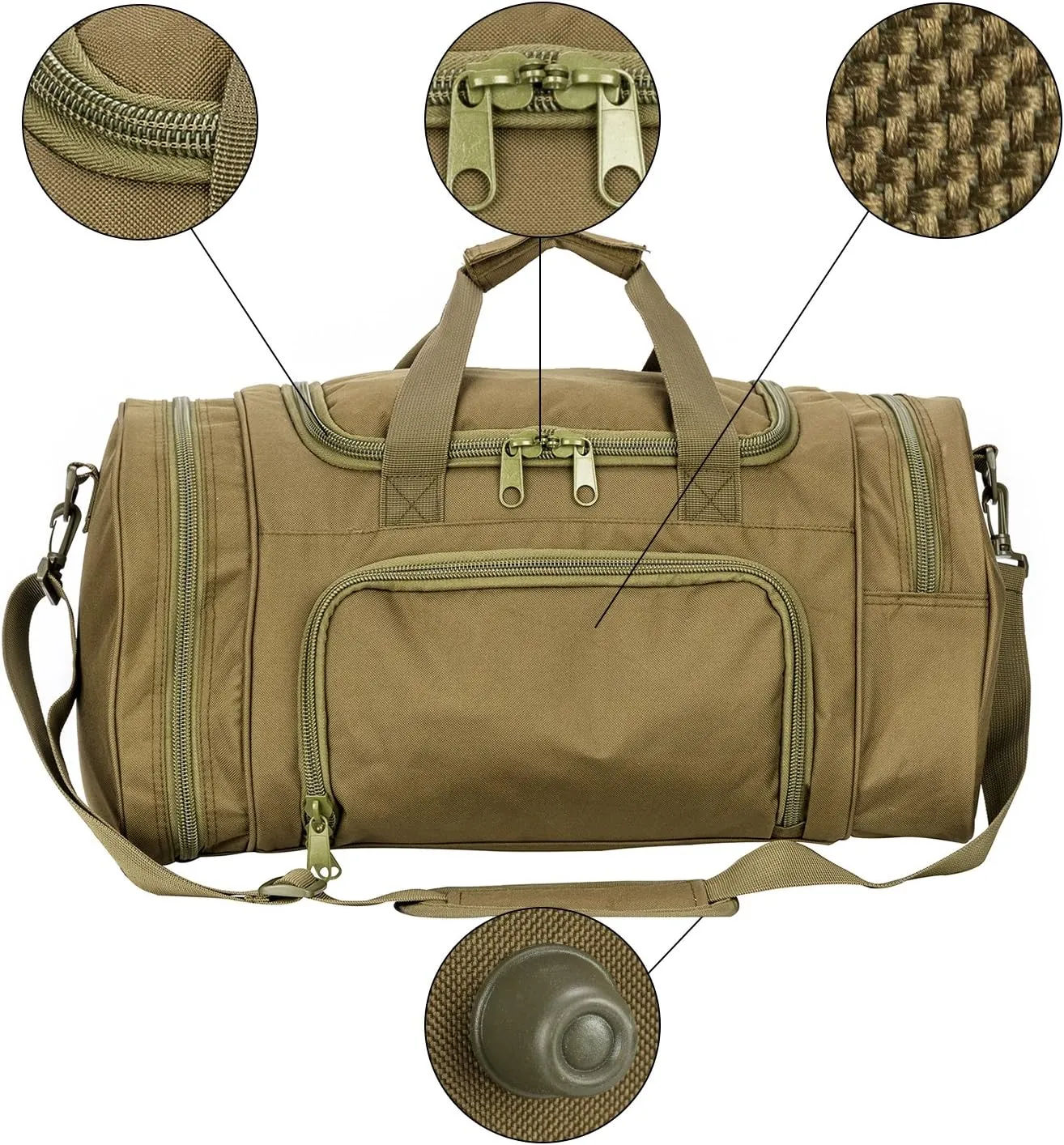 Military Tactical Outdoor Gym Bag Small Duffel Bag with Shoes Compartment for Sports Travel Camping Hunting, A-Green, Gym Bags