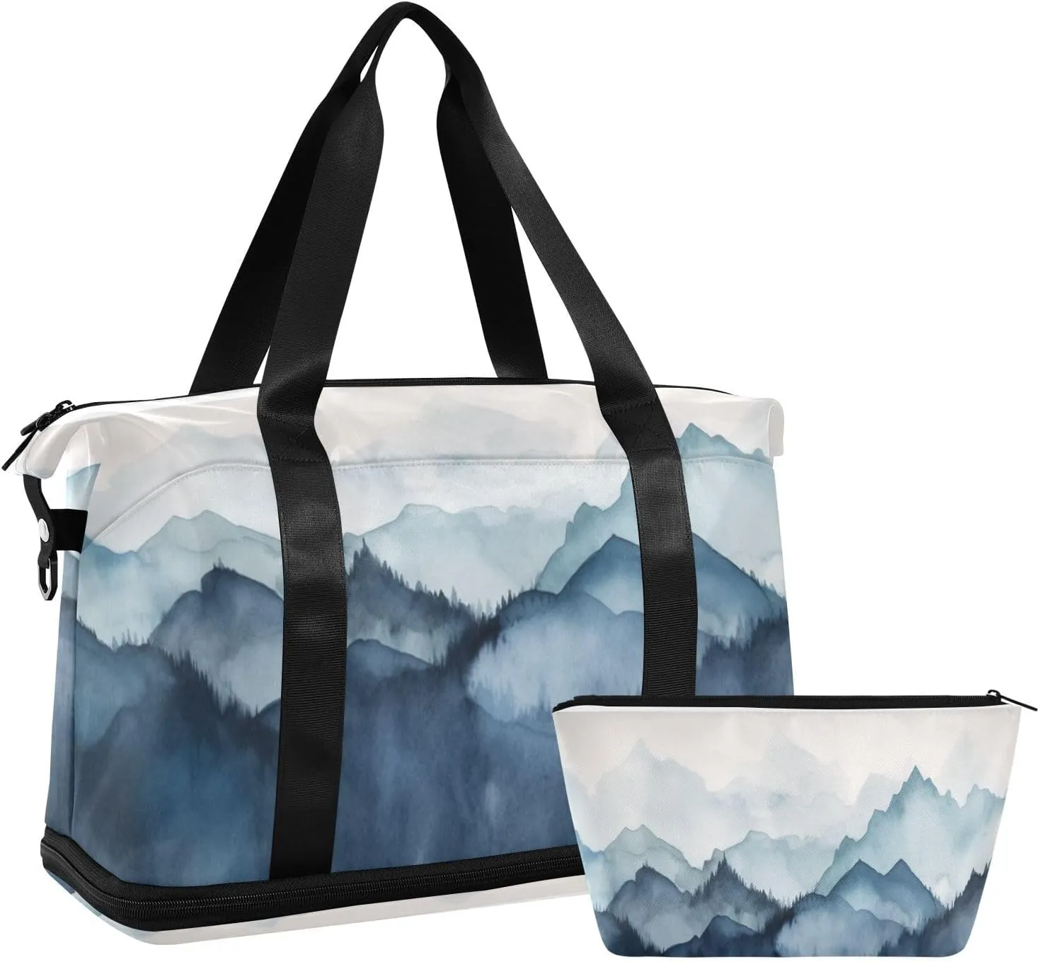 Mountainous Vistas Gym Bag for Men Women with Shoes Compartment & Wet Pocket Sport Travel Duffel Bag Waterproof Weekender Overnight Bag