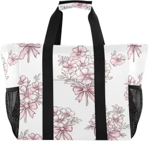 Nander Bouquet Reusable Grocery Bags,Large Grocery Tote Bag Water Resistant Shopping Bags Foldable Grocery Bag for Clothes,Shoes and Picnic
