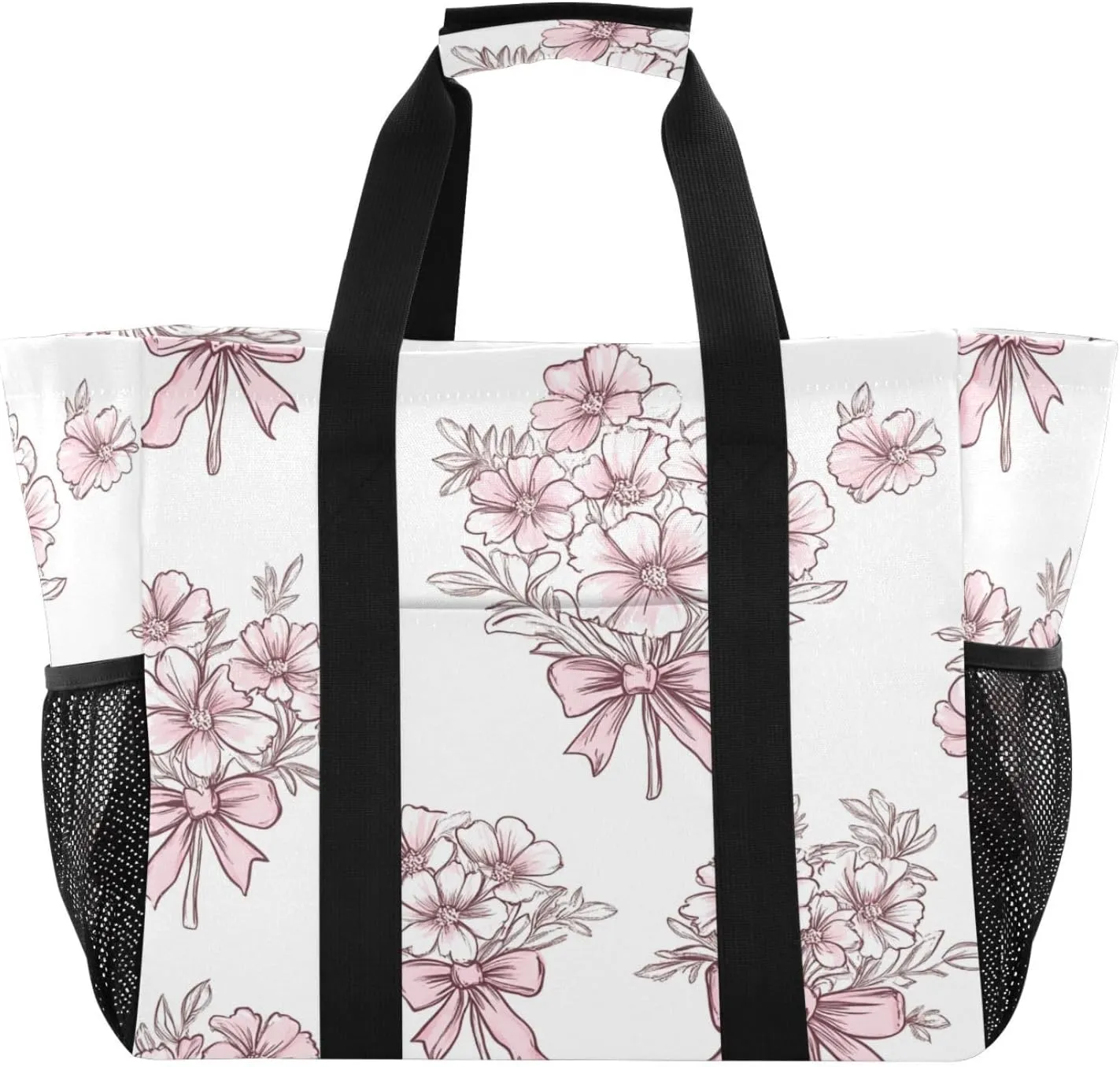 Nander Bouquet Reusable Grocery Bags,Large Grocery Tote Bag Water Resistant Shopping Bags Foldable Grocery Bag for Clothes,Shoes and Picnic