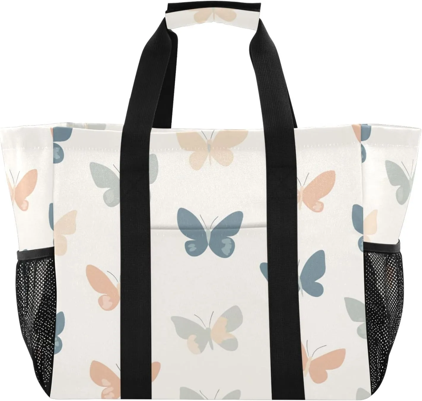 Nander Butterflies Reusable Grocery Bags,Large Grocery Tote Bag Water Resistant Shopping Bags Foldable Grocery Bag for Clothes,Shoes and Picnic