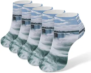 Niagara Falls Ankle Socks Soft Breathable No Show Socks Comfortable Cotton Low Cut Casual Socks for Women Men 5 Pairs