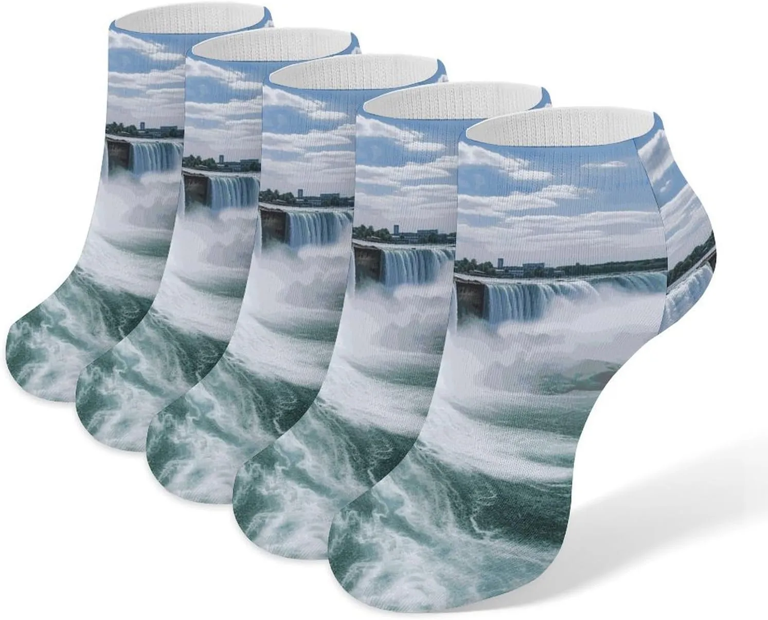 Niagara Falls Ankle Socks Soft Breathable No Show Socks Comfortable Cotton Low Cut Casual Socks for Women Men 5 Pairs