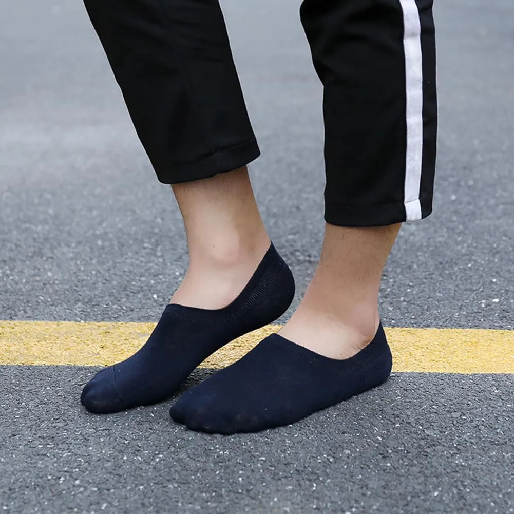 No Show Socks Men Low Cut Ankle Short Socks,Non Slip Ankle Socks Cotton Casual Invisible Boat Socks Size 5-9