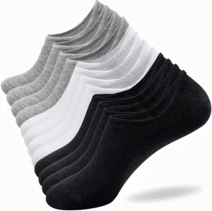 No Show Socks Womens and Men Anti-slid Athletic Low Cut Ankle Short Running Novelty Casual Invisible Liner Socks (A_6 Pairs(2 Black, 2 Gray, 2 White))