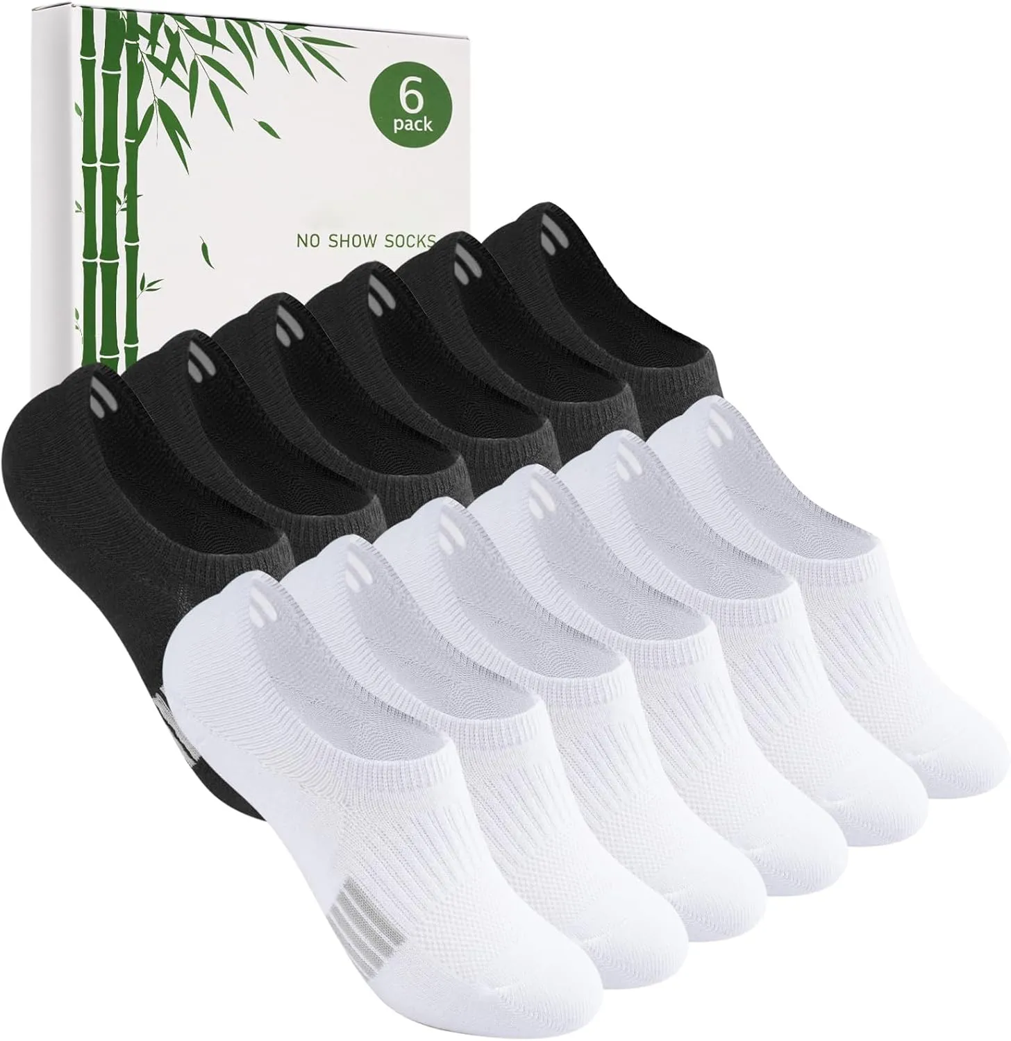 No Show Socks Womens Low Cut Invisible Socks for Women, 6 Pairs Athletic Non Slip Short Socks Womens Size 7-9/9-11