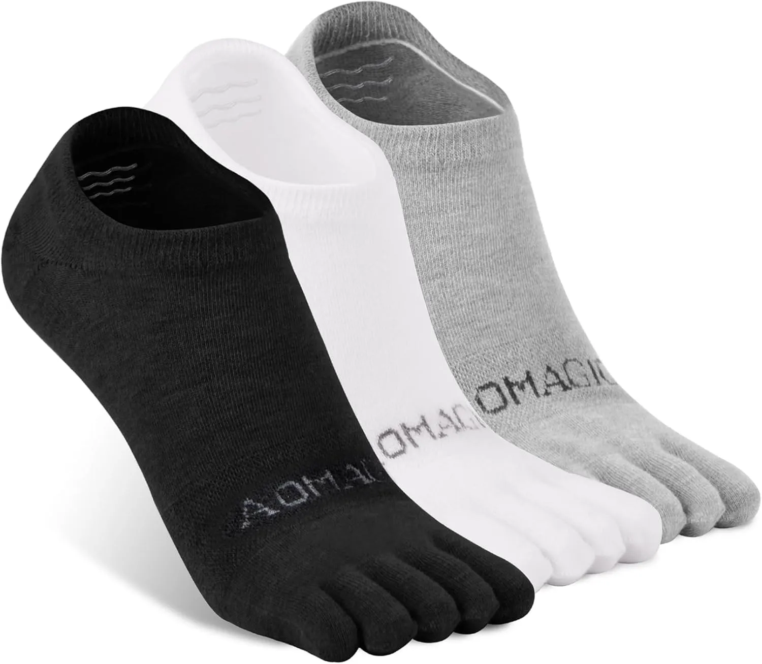 No Show Toe Socks for Men & Women, Coolmax 5-Finger Running Socks, Low Cut Athletic, Soft & Moisture-Wicking