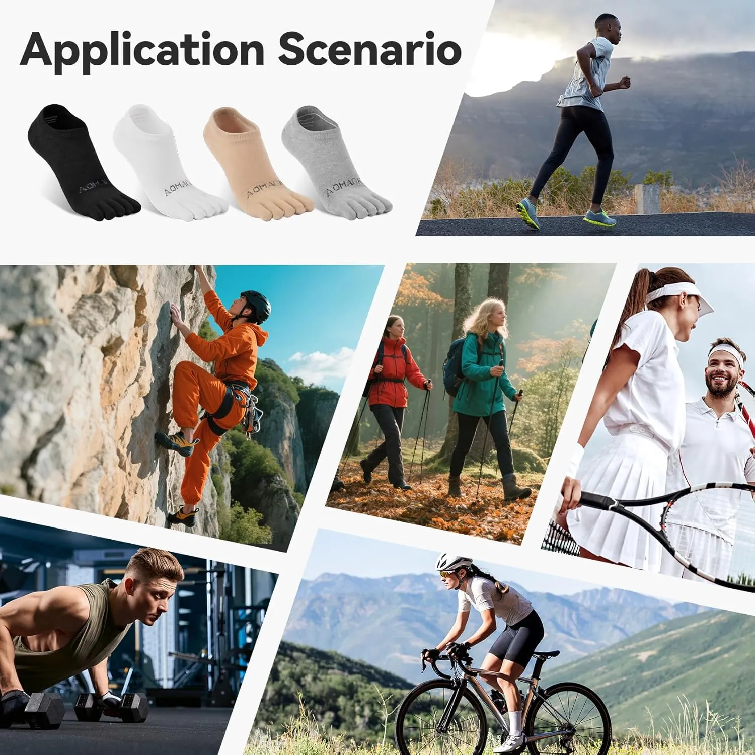 No Show Toe Socks for Men & Women, Coolmax 5-Finger Running Socks, Low Cut Athletic, Soft & Moisture-Wicking