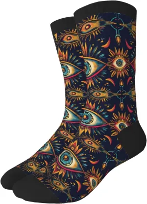 Novelty Crew Socks Crazy Dress Socks Fun Colorful Novelty Graphic Crew Tube Socks Mid-Calf Funny Socks