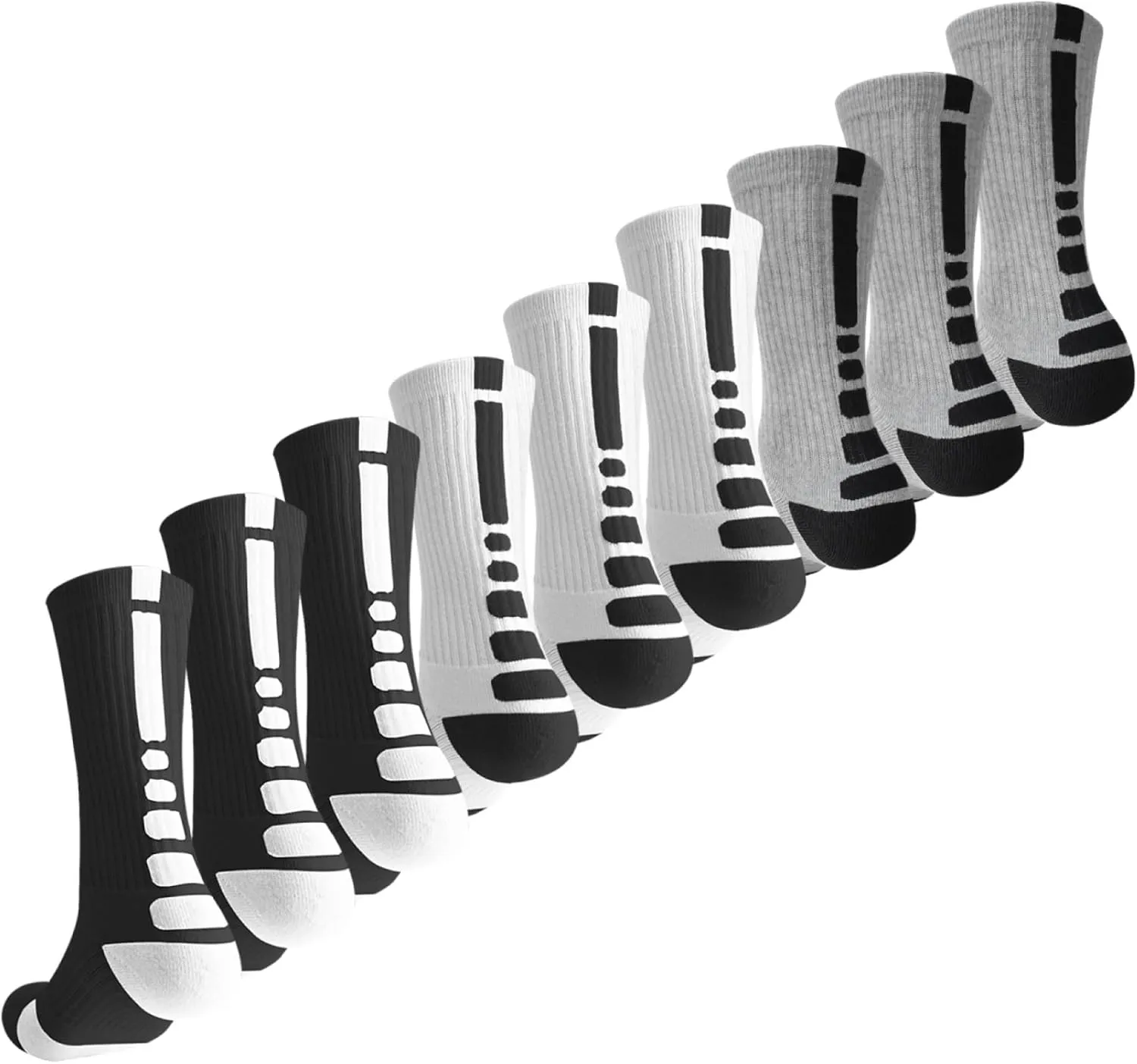 OLCHEE Boys Sock Basketball Soccer Hiking Ski Athletic Outdoor Sports Thick Calf High Crew Socks Multipack