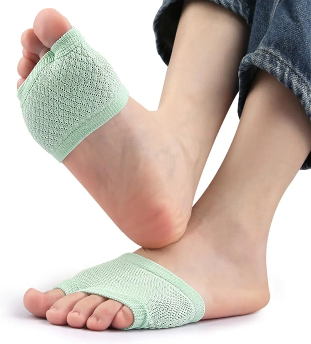 Open Toe Half Socks, 2Pairs Women Peep Toe Socks Half Palm Toe Topper Liner Socks, Women's No-Show Socks