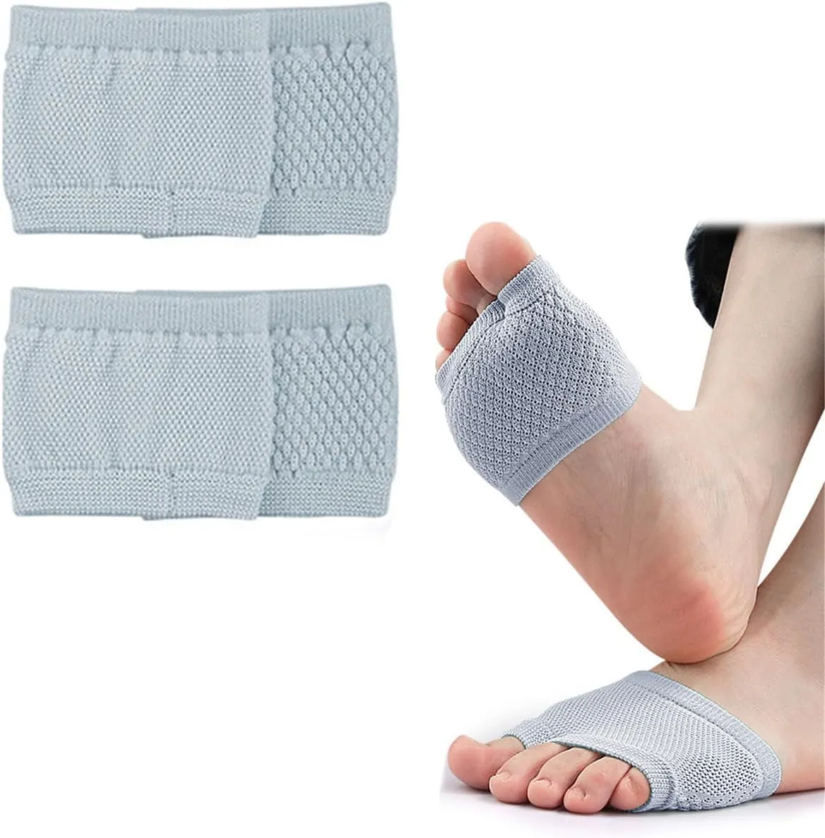 Open Toe Half Socks, 2Pairs Women Peep Toe Socks Half Palm Toe Topper Liner Socks, Women's No-Show Socks