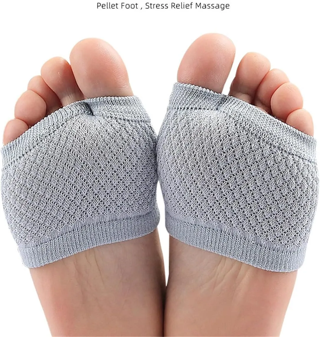 Open Toe Half Socks, 2Pairs Women Peep Toe Socks Half Palm Toe Topper Liner Socks, Women's No-Show Socks