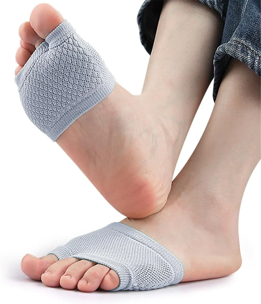 Open Toe Half Socks, 2Pairs Women Peep Toe Socks Half Palm Toe Topper Liner Socks, Women's No-Show Socks